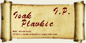 Isak Plavkić vizit kartica